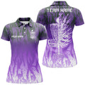 Custom Disc Golf Basket Purple Camo Women Golf Polo Shirts Custom Disc Golf Jerseys Team Shirts For Women