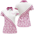Custom Women Golf Polo Shirts Custom Name Golf Spirit Pink Pattern Golf Shirts For Women, Ladies Golf Top