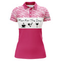 Custom Funny Womens Golf Polo Shirt Plan For The Day Custom Name Golf Shirt, Womens Golf Gift Idea