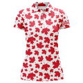 Women golf polo shirt Red Canada maple leaf pattern custom team golf polo shirts, patriot golf tops