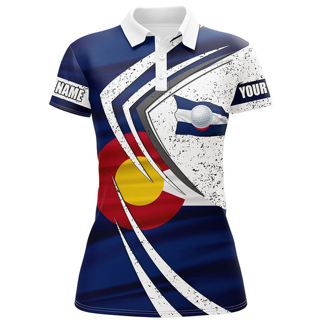 Custom Women Golf Polo Shirt Colorado Flag Custom Team Golf Shirts, Patriot Golf Tops For Women