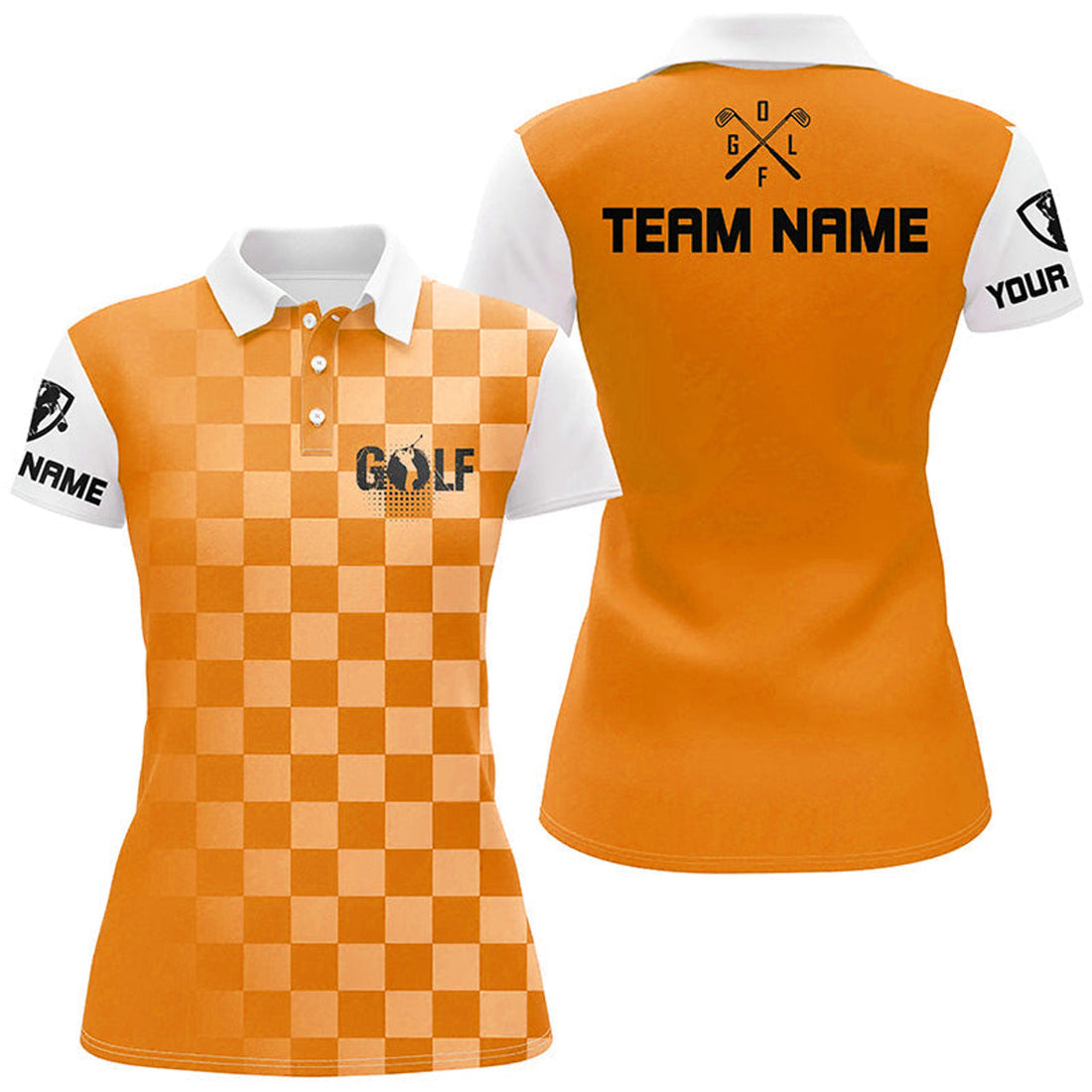 Custom Womens Golf Polos Shirts Custom Funny Ladies Golf Shirts, Women Golf Clothes | Orange