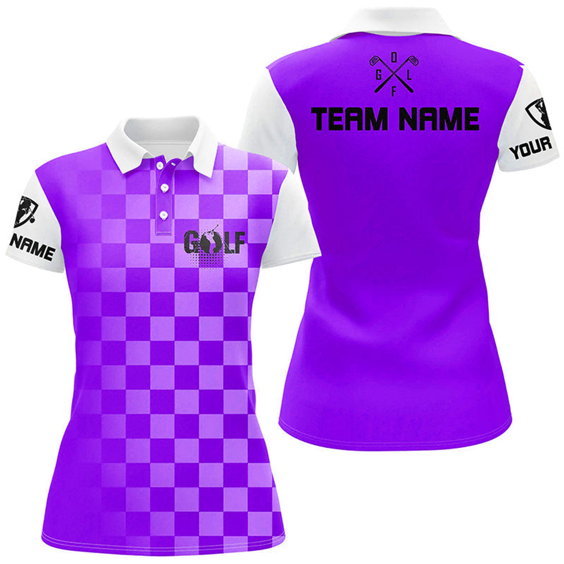 Custom Womens Golf Polos Shirts Custom Funny Ladies Golf Shirts, Women Golf Clothes | Purple