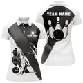 Custom Personalized 3d Bowling Shirts For Women Custom Black White Short Sleeve Polo Bowling Shirts For Girls