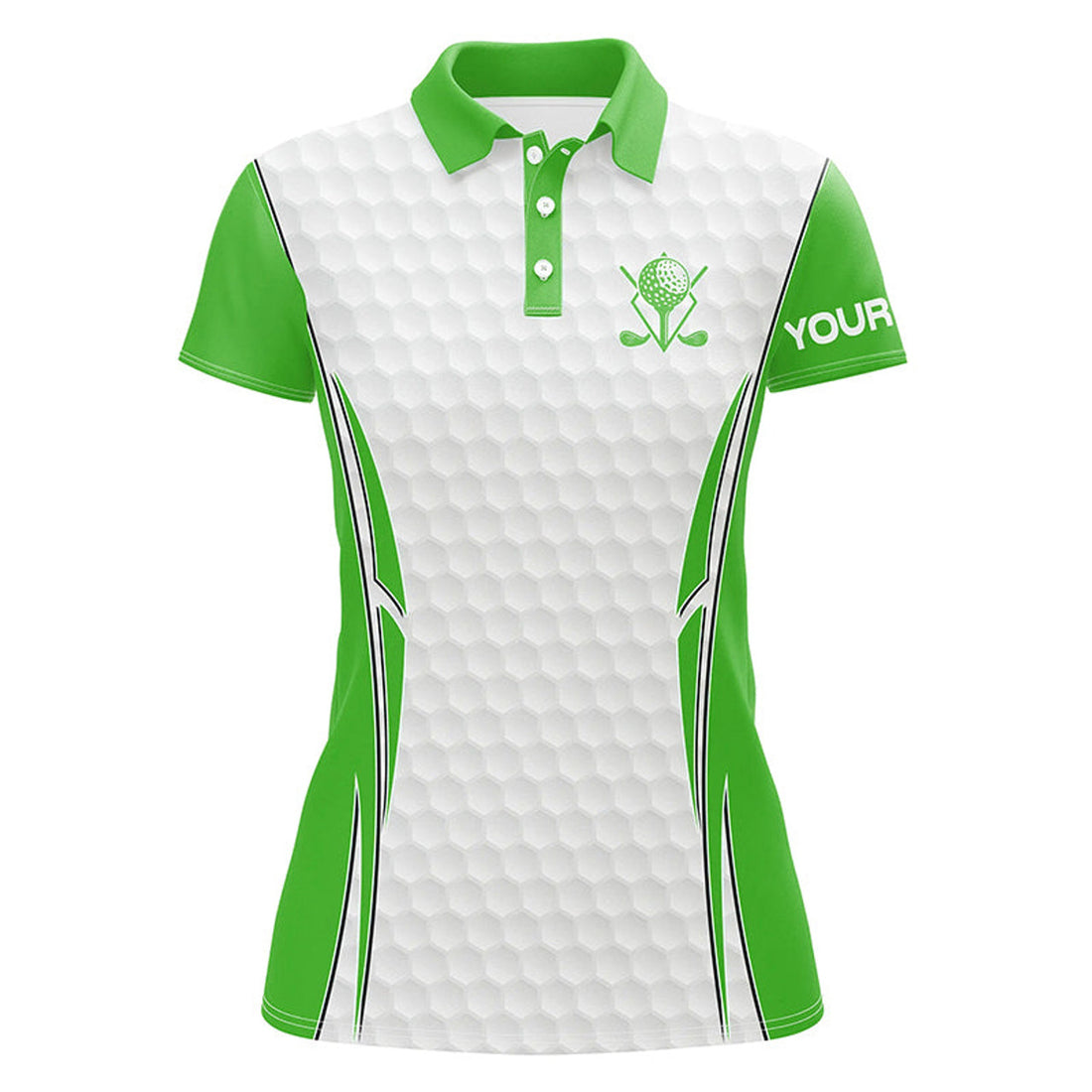 Custom Green and White golf ball Womens golf polo shirts custom golf clothing for women, gifts for ladies