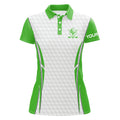Custom Green and White golf ball Womens golf polo shirts custom golf clothing for women, gifts for ladies