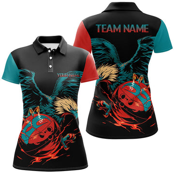 Custom Personalized Retro Eagle Bowling Polo, Shirt for Women, Custom Team's Name Cool Bowler Jerseys