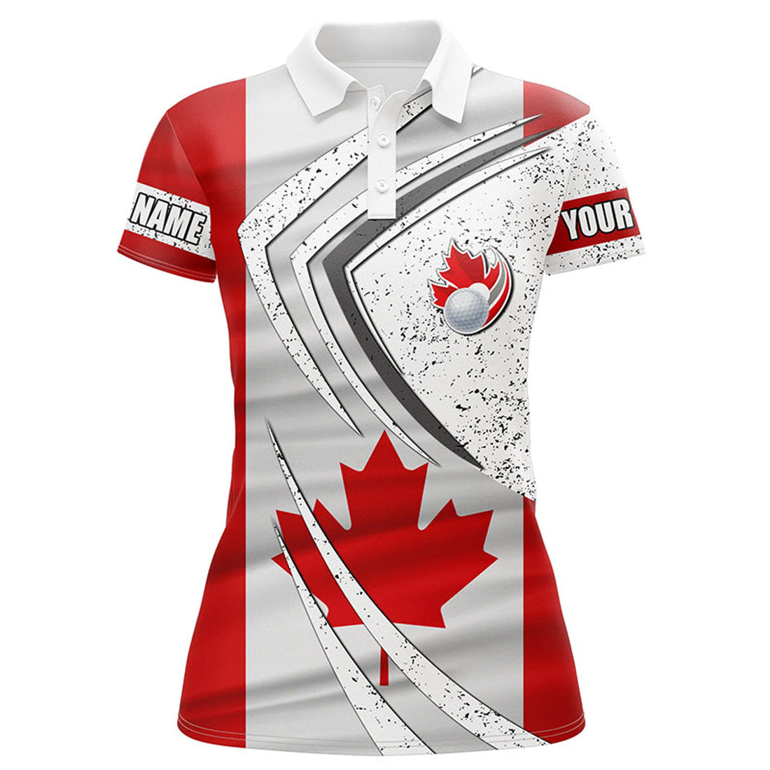 Custom Women Golf Polo Shirt Canadian Flag Custom Team Golf Shirts, Patriot Golf Tops For Women