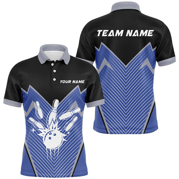 FUNSTUFFPRINT Retro Bowling Polo, Custom Bowling Team League Polo Shirt Size S-5XL