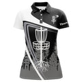 Custom Womens Disc Golf Polo Shirt Custom Name Black Disc Golf Basket, Personalized Disc Golf Shirts