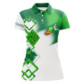 Custom Green Clover Women Bowling Polo Shirt Custom St Patrick Day Team League Bowling Jerseys