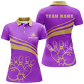 Custom Personalized Polo Bowling Shirts For Women, Custom Womens Bowling Shirts Team Bowl Jersey | Purple