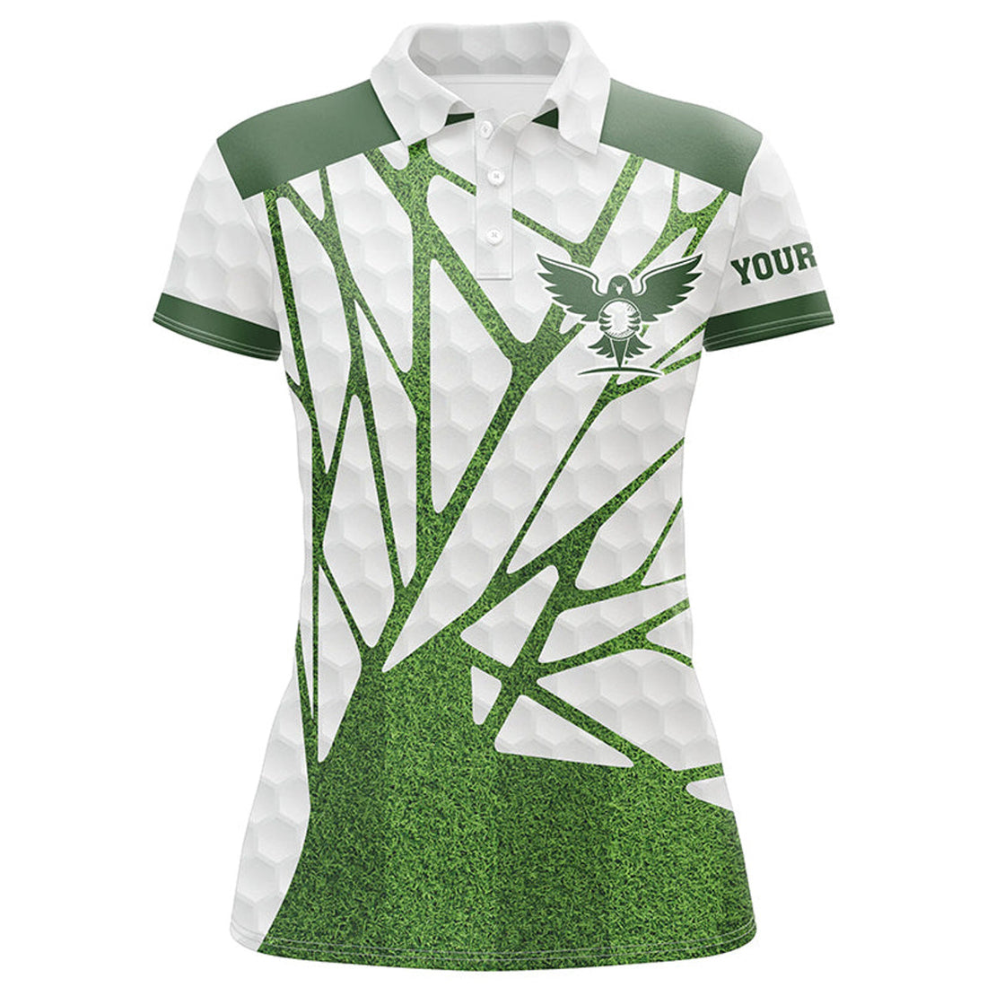 Custom Green And White Womens Golf Polo Shirts Custom Golf Shirts For Ladies, Best Golf Gifts For Women