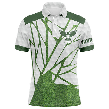 FUNSTUFFPRINT Green and white Mens golf polo shirt custom golf shirts for men, best golf gifts for men Polo Shirt Size S-5XL