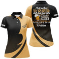 Custom Black And Yellow Women Golf Polo Shirts Custom Just Another Beer Drinker With A Golfing Problem