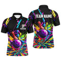 Custom Colorful Bowling Jerseys Bowling Polo For Men Custom Bowling Team Shirts For Bowlers