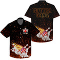 Custom Personalized Flame American Flag Bowling Hawaiian Shirt Custom Gutter Gang Team Bowling Shirts