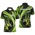 Custom Green Light Bowling Jerseys For Men Custom Mens Bowling Polo Team Bowlers