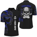 Custom Multi Color Bowling Quarter Zip shirts for men custom name and team name Skull Bowling, team bowling shirts