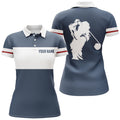 Custom Blue and white Womens golf polo shirts custom golf attire for women, cool golf gifts