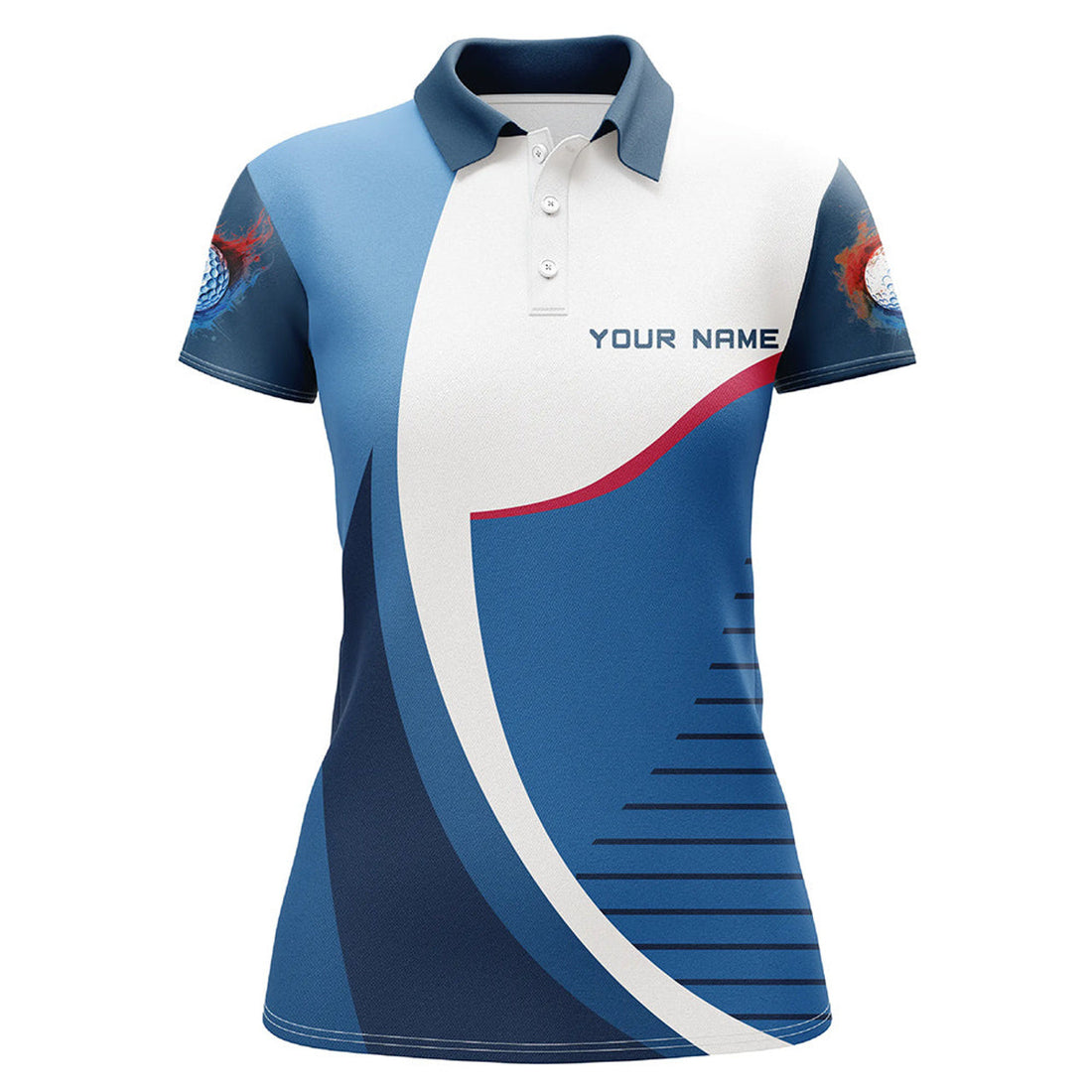 Custom Womens golf polo shirts custom team golf attire for women, personalized golf gifts | Blue
