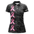 Custom Breast Cancer Awareness Ladies Golf Shirts Custom Black Camo Pink Ribbon Women Golf Polo Shirts