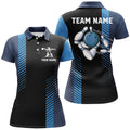 Custom Black and blue bowling shirt for women custom Womens Bowling Polo Shirts, team bowling jerseys