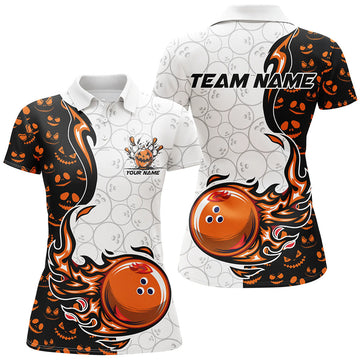Custom Halloween Pattern Womens Bowling Polo Custom Team Bowling Jerseys Bowling Outfits