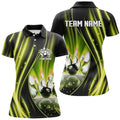 Custom Yellow And Black Light Women Polo, Custom Bowling Team Jerseys, Gift For Bowlers