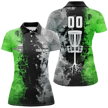 Custom Custom Name And Number Disc Golf Basket Women Polo Shirts, Ladies Disc Golf Shirts