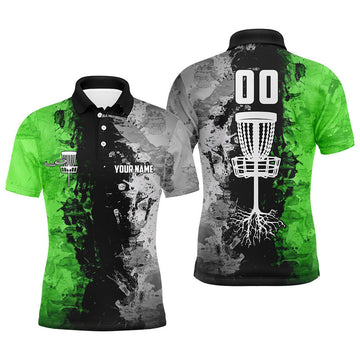 FUNSTUFFPRINT Custom name and number Disc Golf basket Men Polo Shirt Size S-5XL