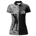 Custom Womens Golf Polo Shirt Black And White Womens Golf Shirt Custom Name Gifts For Golf Lovers