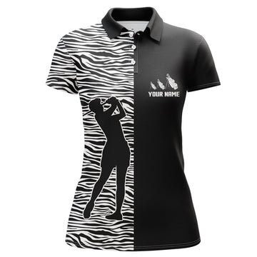 Custom Womens Golf Polo Shirt Black And White Womens Golf Shirt Custom Name Gifts For Golf Lovers