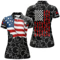 Custom American Flag Black Camo Bowling Shirt For Women Custom Polo, Team Patriots Bowlers