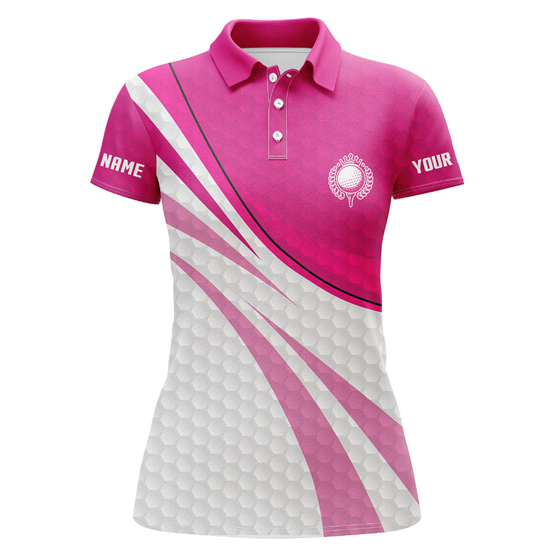 Custom Pink and white golf shirt custom name Women golf polo shirts, ladies pink golf polo, golfer gifts