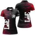 Custom Red Flame Bowling Custom Women Bowling Polo Bowling Team Jerseys Tournament