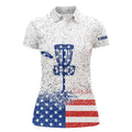 Custom American Flag Disc Golf Women Polo Shirts Custom Name Patriotic Golf Polo Shirts For Women