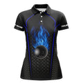 Custom Bowling Shirt For women custom short sleeve polo Bowling Jersey 3D Bowling Team Shirt For women | Blue