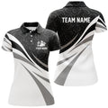 Custom White And Black Camo Bowling Polo Shirts For Women Custom Team Bowling Jerseys, Gift For Bowlers