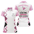 Custom Pink Flamingo Leopard Custom Women Golf Polo Shirt Weekend Forecast Golfing With No Cleaning Cooking