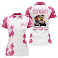 Custom Pink Womens Golf Polo Shirt Custom We're More Than Just Golf Friends We're Like A Really Small Gang