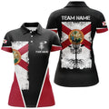 Custom Black Womens Disc Golf Polo Shirts Vintage Florida Flag Patriot Custom Frisbee Golf Shirt For Ladies