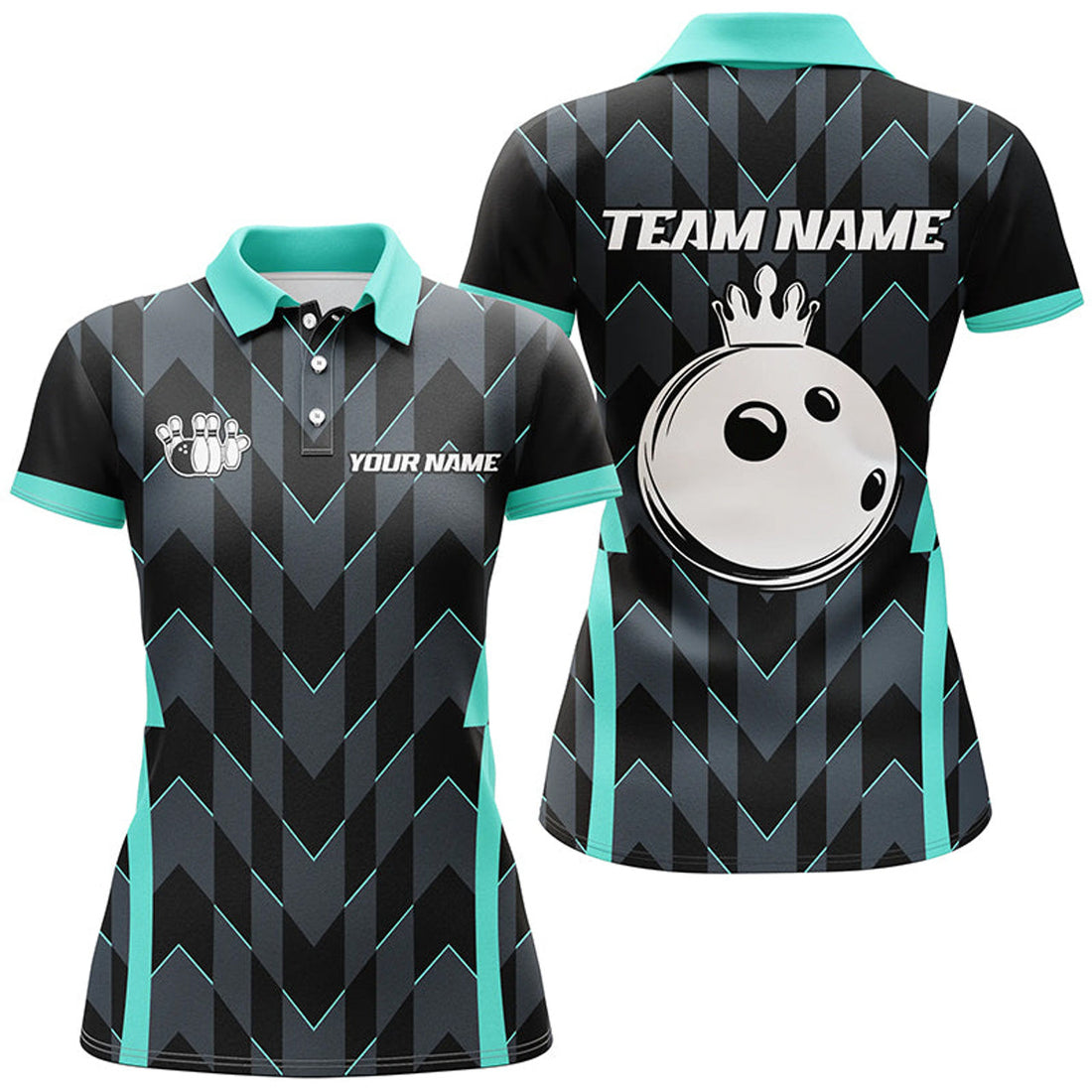 Custom Bowling Polo For Women Custom Camo Bowling Team Jersey, Gift For Bowler