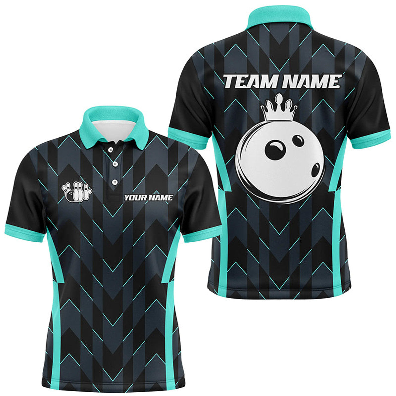 FUNSTUFFPRINT Bowling Polo, custom camo bowling Team jerseys, gift for bowler Polo Shirt Size S-5XL