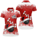 Custom Womens bowling polo shirts Custom Christmas snowflake bowling ball Bowling Team league Jersey