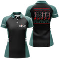 Custom Green And Black Womens Golf Polo Shirt Custom Christmas Golf Clubs Ladies Golf Polos