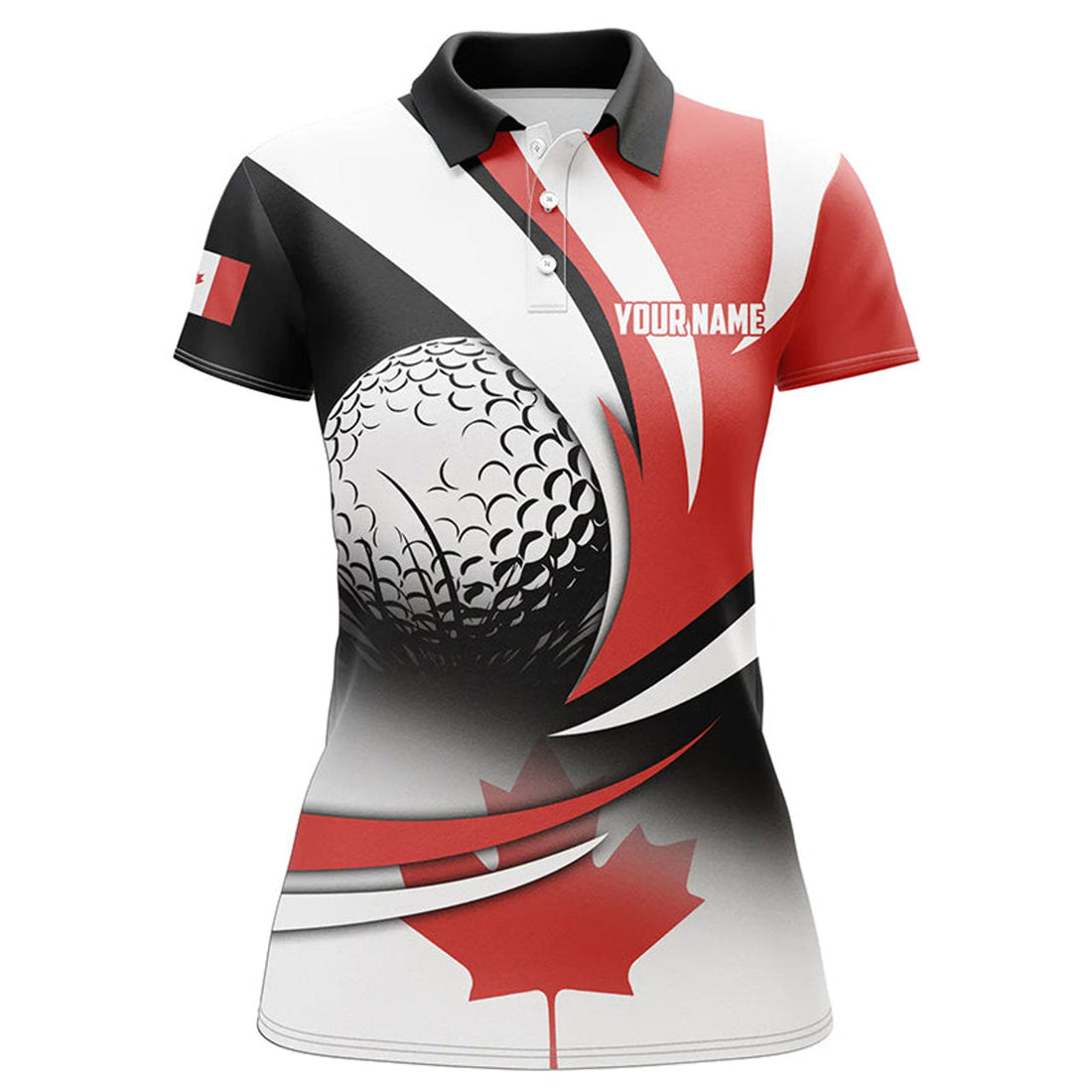 Custom Canadian Flag Womens golf polo shirts Custom patriotic golf outfits women, personalized golf gifts