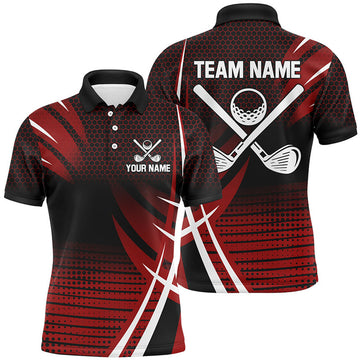 Custom Mens golf polo shirt custom cool golf shirts, golfing gifts for team | Red