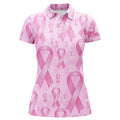 Custom Pink ribbons Breast Cancer Awareness background Women golf polo shirts custom golf outfits for ladies
