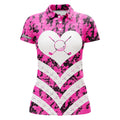 Custom Womens Golf Polo Shirt I Love Golf Pink Camo Custom Name Golf Gifts For Women